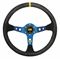 OMP Corsica Scamosciato Steering Wheel (Blue Spokes, Black Stitching)