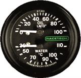 Combined Oil Pressure Water Temperature Gauges