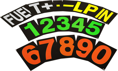 BG Racing Standard Pit Board Numbers
