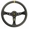 OMP Corsica Liscio Steering Wheel (Black Spokes, Yellow Stitching)