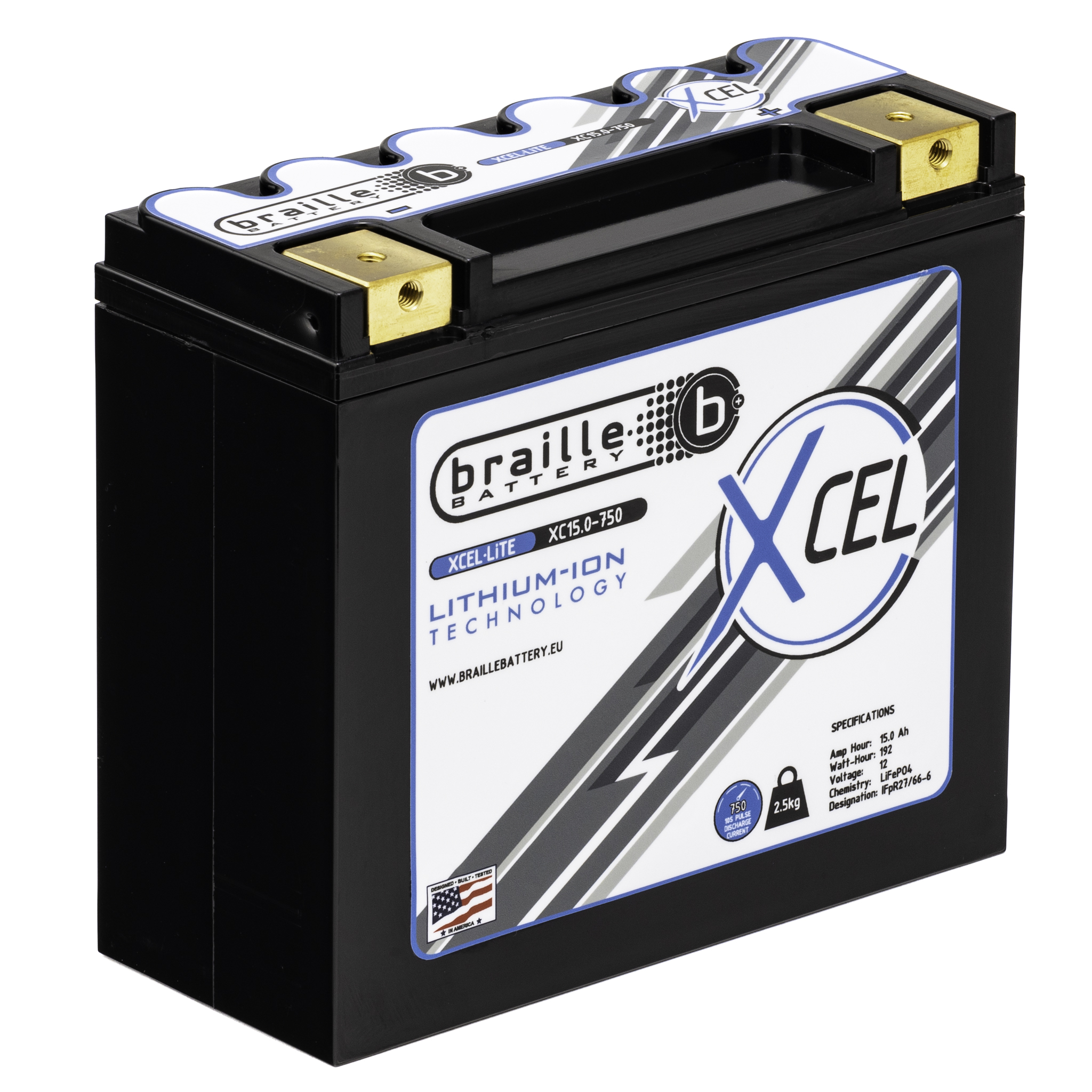 Braille Battery XcelLite Lithium 15 Ah Battery (178X76X159) Raceparts
