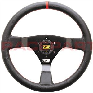 OMP WRC Steering Wheel (Leather, Red Stitching)