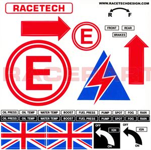 Safety sticker sheets with Raceparts