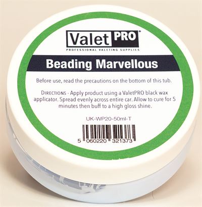 WP20-50ml ValetPRO Beading Marvellous Wax
