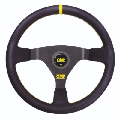 OMP WRC Steering Wheel (Leather, Yellow Stitching)